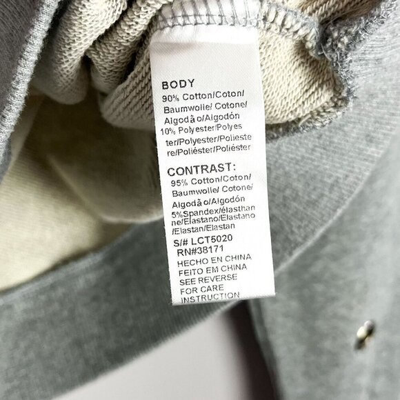 Lucca Womens Heather Grey Grommet Sleeve Crewneck Sweater Small - Picture 5 of 5